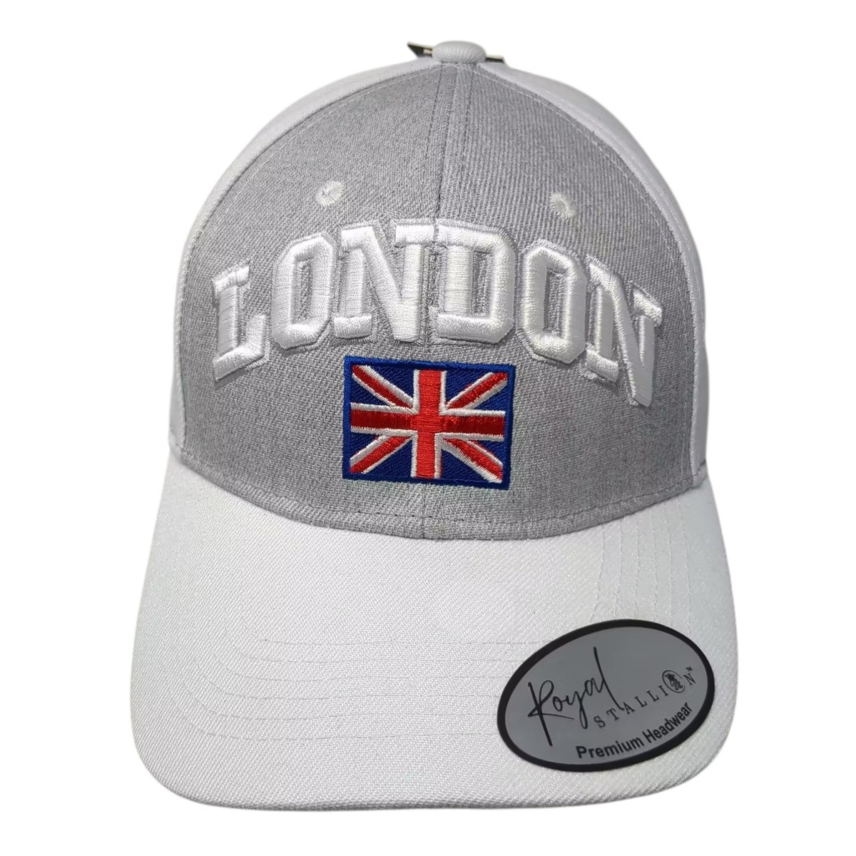 ラヴ Royal Stallion London Baseball Cap White Gray OS Hat Union Jack