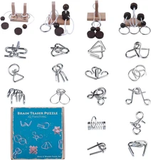 Brain Teaser Puzzle Wooden Threading Rope Loop Puzzle Luban Lock Brain Teaser Ga