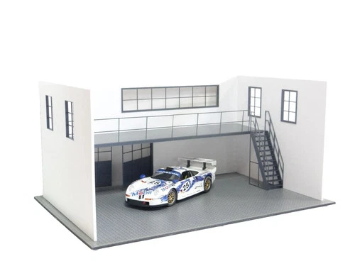 1:18 Scale Two-Story Garage Diorama Kit – Large Workshop Display for Model Car