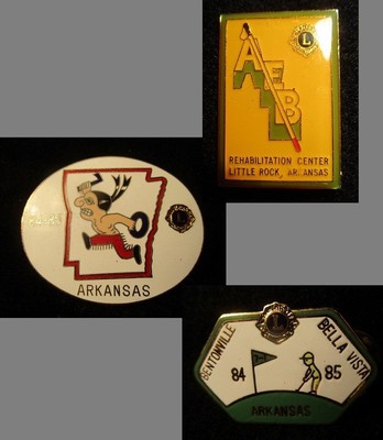 Lions Club Pins - ARKANSAS - 1984-85, 1988 - Miscellaneous Lot - District 7