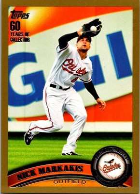 2011 Topps #195 Nick Markakis Gold #/2011