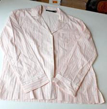 Lauren Ralph Lauren Pajama Set PM Petite Medium Pink White Stripe Cotton 2 PC