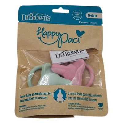 Dr. Brown's HappyPaci 100% Silikon Baby Schnuller, DRB-PS12007-INTL