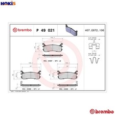 BRAKE PAD SET DISC BRAKE P 49 021 FOR EUNOS ROADSTER/II MAZDA FAMILIA/V/LANTIS
