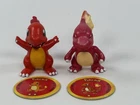 Vintage Pokemon TOMY Charmander & Charmeleon Figures CGTSJ with Coins