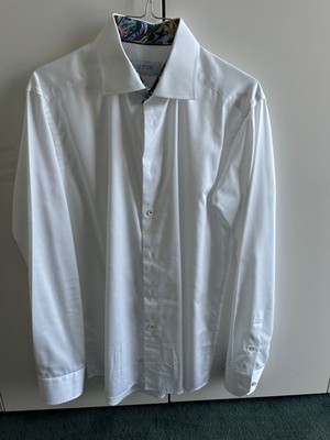 Original Eton Herren Hemd weiß Slim Fit Größe 40 wie neu