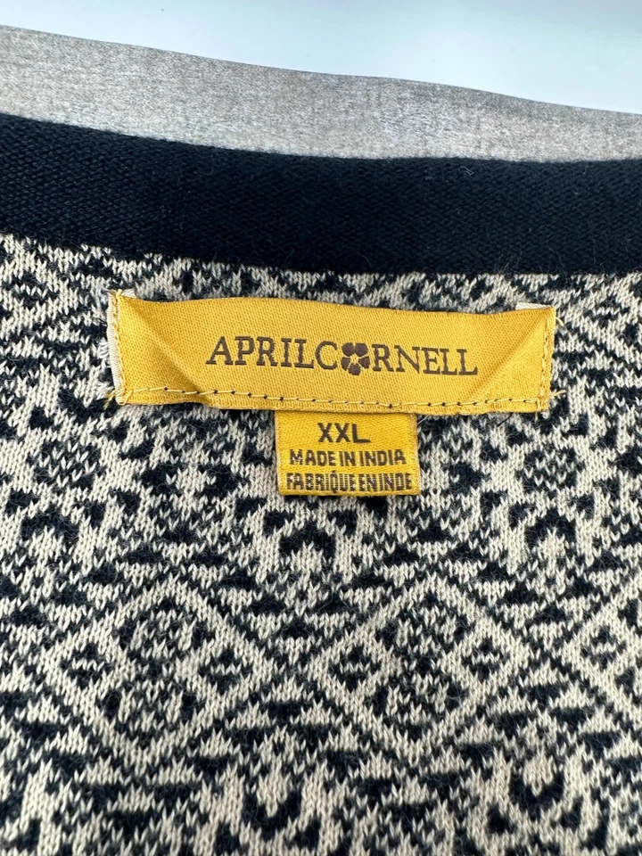 Cárdigan mujer April Cornell botones delanteros talla 2XL negro y dorado manga larga Foto 3 de 4