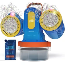 Croove Rechargeable Bubble Machine for Kids, 180° Rotation 10,000+ Big Bubb
