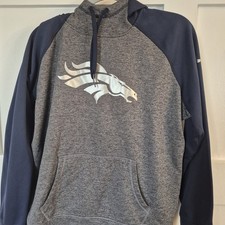Nike Therma-Fit Denver Broncos Hoodie Gray Fleece Xl Runs Small Youth Xl 0190