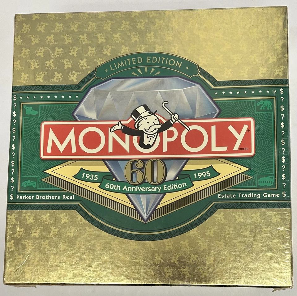 Monopoly 60th Anniversary Limited Edition Gold 1935- 1995 Factory Sealed NEW - Image 3 of 3