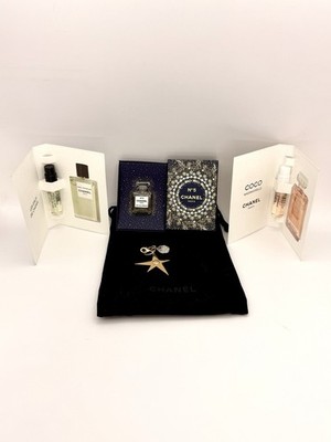 CHANEL 5PC SET: NO5 EAU DE PARFUM MINIATURE 5ML, STAR KEYCHAIN, COCO EDP