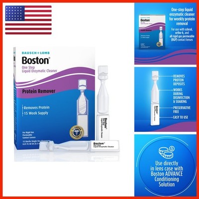 Boston One Step Liquid Enzymatic Cleaner RGP Lens, 15 Count