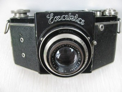Ihagee Exakta VP Model B Black film camera w Exaktar 7.5cm f3.5 Lens 127 Ihagee