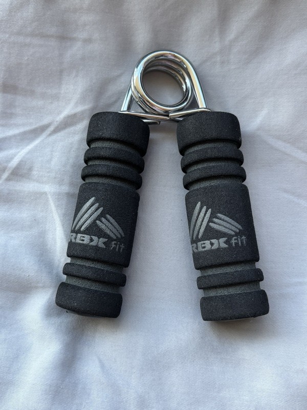 RBX Fit Hand Gripper Grip Strengthener Foam Handles Metal Black/Silver