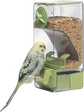 Automatic Bird Feeder, Bird Cage Feeder with Perch for Parakeet Canary Cockatiel