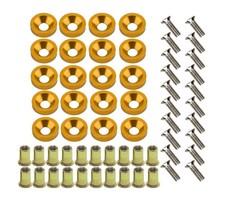 20-Piece Engine Dress up Kit: Aluminum Washers, Bolts Rivet Nuts Gold Gold
