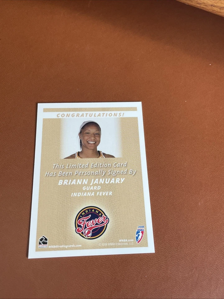 2009 Rittenhouse WNBA Briann January Rookie Autograph Indiana Fever - Image 2 of 2