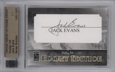 2010 Famous Fabrics Ink Hockey Edition 1/1 Jack Evans Cut Signature Auto uk2