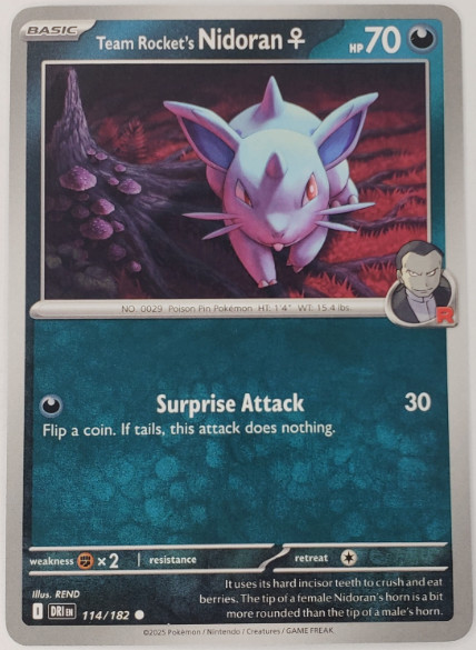 114/182 Team Rocket's Nidoran F   - Destined Rivals - NM/M