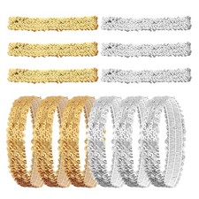 Silver Sequin Headband, 12 PCS 80s 90s 1 Count Pack of 12 , Silver, Gold