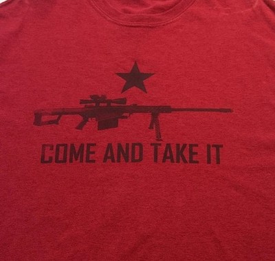 Quick Draw Tshirt  Come And Take It  Red And Black Men s Size XL
