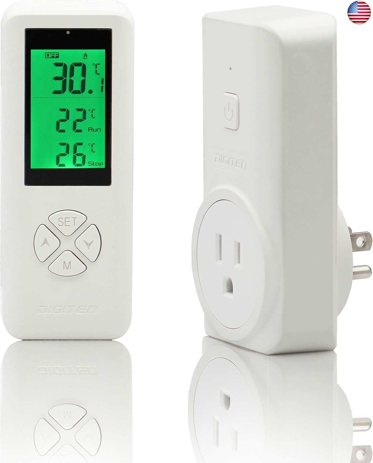 DIGITEN Wireless Temperature Controlled Outlet, Digital Plug