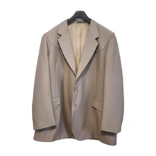 Vintage American Craftsman Western Wear Blazer Sport Coat Tan Jacket Chest 47" 