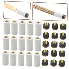15 Set 30pcs Billiard Cue Pure White Ferrules with Screw-on Replaceable Cue