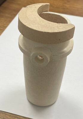 CERAMIC CRUCIBLE SLEEVE MELTING W/ COVER GOLD SILVER JEWELRY