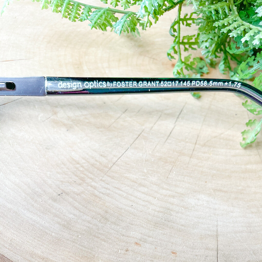 Design Optics LO1118 7163 Foster Grant Black PD58.5 Frames Reading Glasses +1.75 eBay