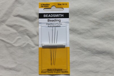 Size 10/13 BEADSMITH Beading Needles Beading Needles,4 needles per pack Crafts
