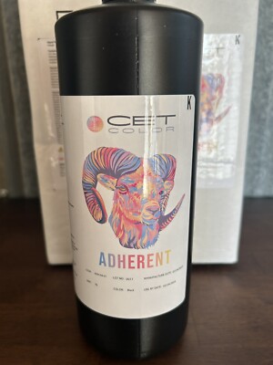 *4 BOTTLES* / 1 Case CET Color Adherent Black Ink 1 Liter Bottle ADH-04-01 NEW