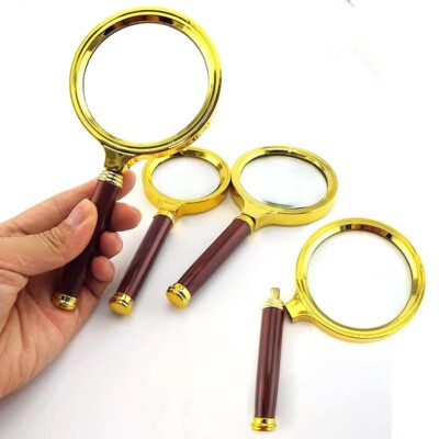 60/70/80mm Handheld 10X Magnifier Magnifying Glass Loupe Reading Jewelry Aid Big