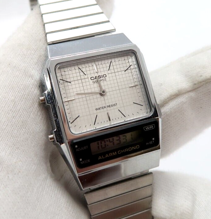 CASIO, 5896 Anolog & Digital ALL STEEL Model AQ800E Stylish MEN'S