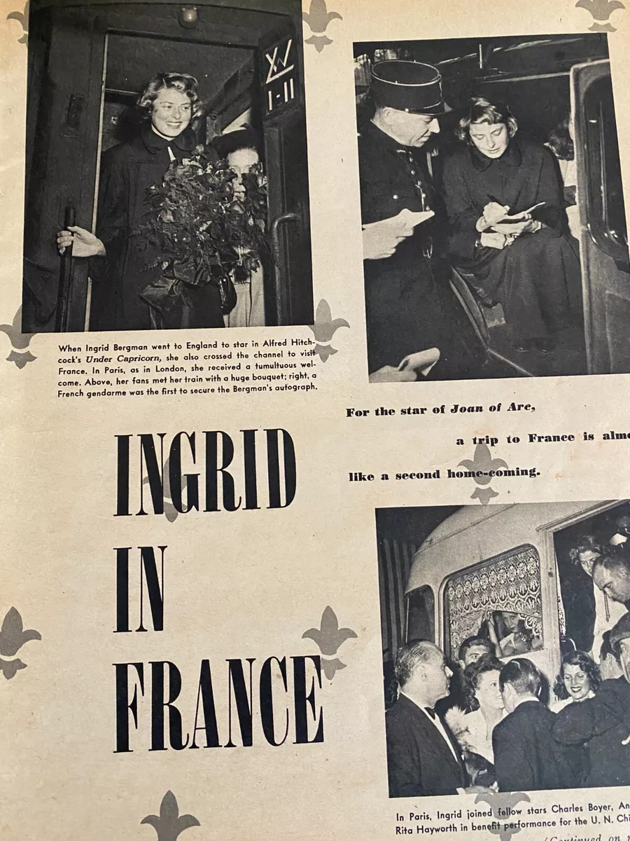 Ingrid Bergman, Four Page Vintage Clipping, a