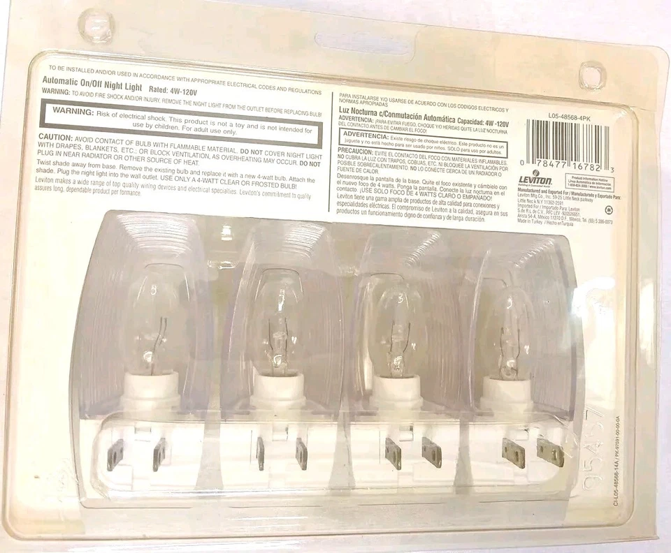 Paquete de 4 luces nocturnas de encendido automático Leviton encendidas al atardecer apagadas al amanecer Foto 3 de 4