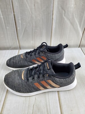 ADIDAS QT RACER 2.0 WOMEN  9.5 CLOUDFOAM RUNNING SNEAKER SHOES GRAY COPPER