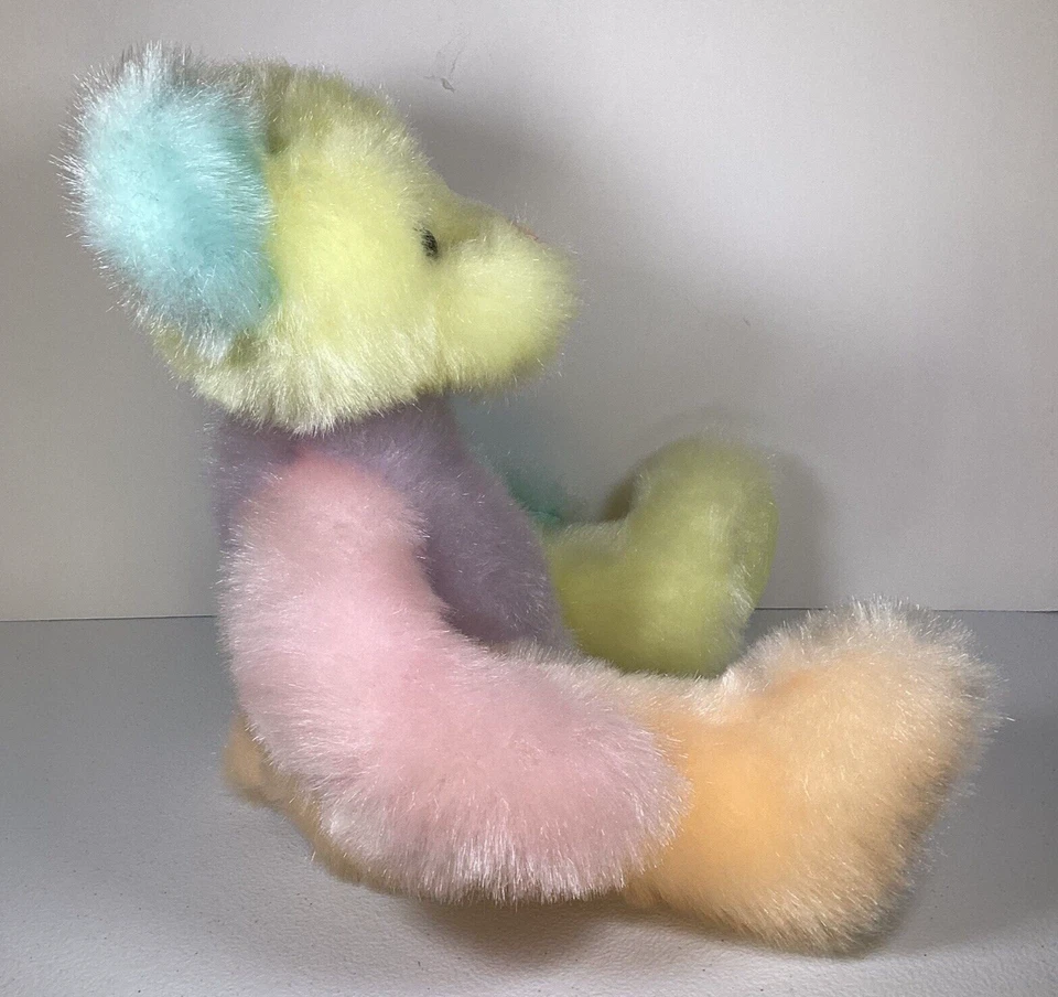 First & Main Sorbet Color Block Teddy Bear 18" Plush Toy Pastel Lace Paws #1626 - Image 3 of 4