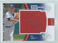 MIKE LEAKE 2008 ULTIMATE COLLECTION USA ON CARD JERSEY AUTO PROSPECT #D 4/25