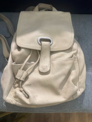 Amerileather Backpack Large Leather Bag Ameri Leather Cream Color