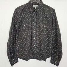 Panhandle Slim Floral Western Shirt L Cowgirl Core Pearl Snap Rodeo Ranch