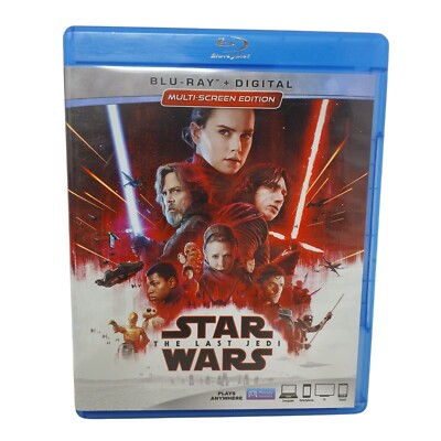 Star Wars: The Last Jedi Blu-Ray + Digital Multi-Screen Edition Very Good #H-1
