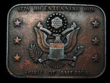 LG09152 VINTAGE 1976   SPIRIT OF AMERICA  BICENTENNIAL BELT BUCKLE