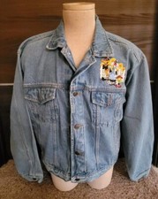 VTG Looney Tunes Denim Jacket Featuring Sylvester, Daffy, Tweety Bird Sz M Rare