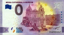 Zero Euro Note - 0 Euro - Malta - Mdina Cathedral & Museum 2022 - 1 Anniversary