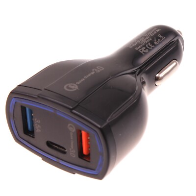 For Samsung Galaxy S24/Ultra/Plus - 48W Quick Car Charger 3-Port USB Type-C Port