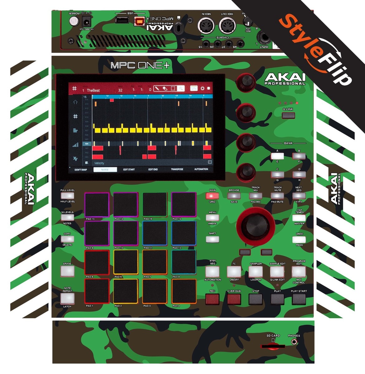 Akai MPC One Plus | Camo Green | Protective Decal | StyleFlip