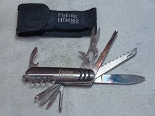 Hunting Fishing News Stainless Steel Multi Tool Pocket Knife w/ sheath