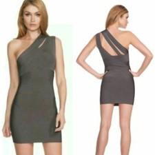 🍃💕 GUESS by Marciano Night-Out Gray Candace One-Shoulder Bandage Dress 💕🍃