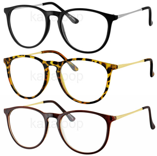 Men's Women Vintage Nerd Geek Transparent Lens Retro Cat Square Glasses - Picture 1 of 6